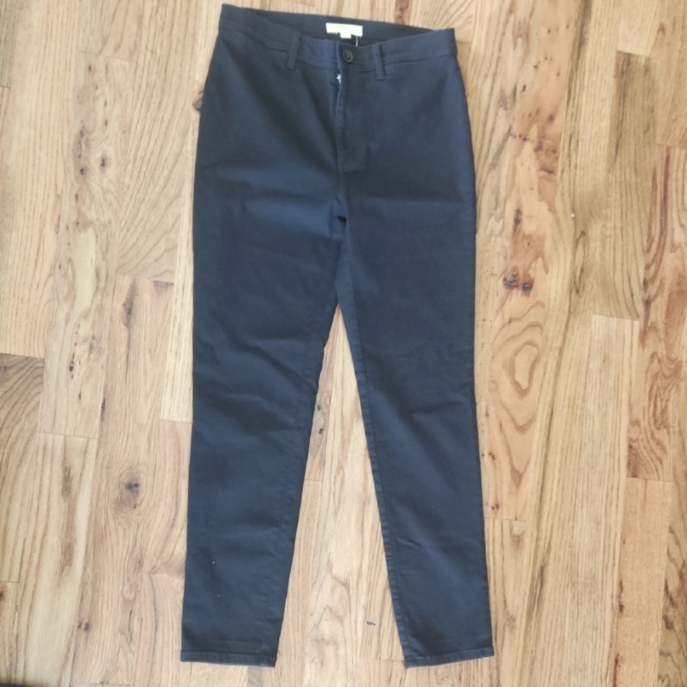 LOFT Charcoal Slim Trousers Black